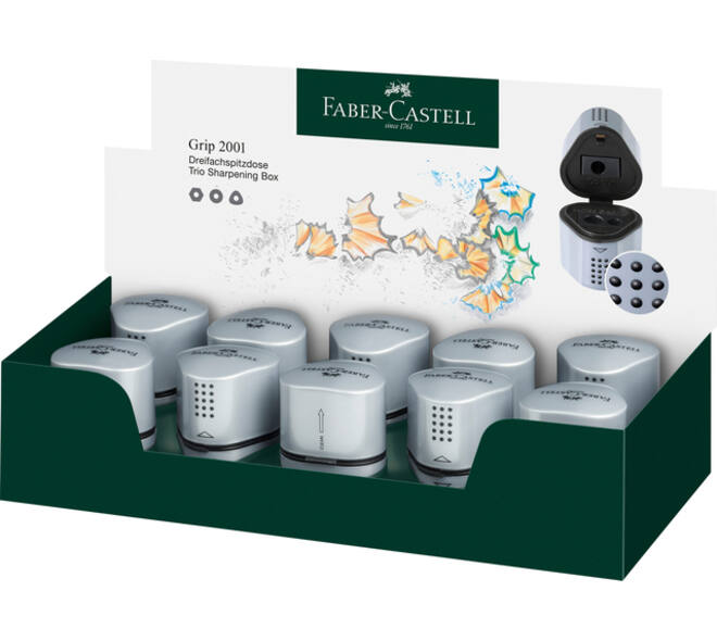 Puntenslijper Faber-Castell 2001 trio grip zilver